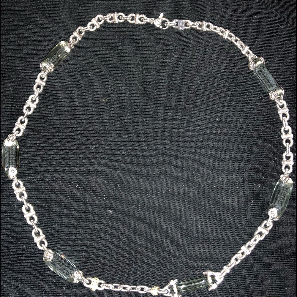 Judith Ripka white gold necklace, 100% authentic.